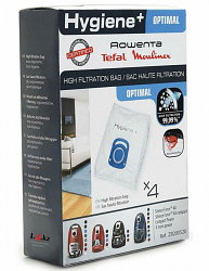 Комплект синтетических мешков сменных (4 шт) для пылесоса Rowenta Tefal Moulinex Hygiene+optimal ZR2