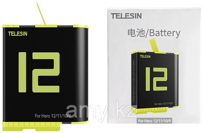 Аккумулятор для GoPro 9/10/11/12 Telesin GP-BTR-901-B - фото 4 - id-p116065537
