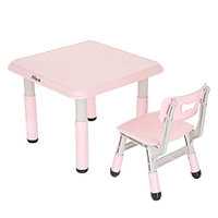 PITUSO Набор Столик со стульчиком, Pink/Розовый,60*60*48см+30*28*50см
