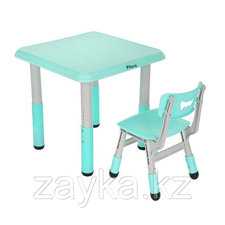 PITUSO Набор Столик со стульчиком, Turquoise/Ментол,60*60*48см+30*28*50см