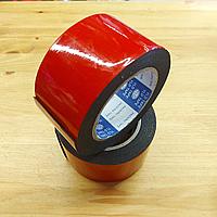 Двухсторонний скотч. Ширина 6 см. Длина 3 м. Вспененный скотч двусторонний. Черный. Клеевая лента.