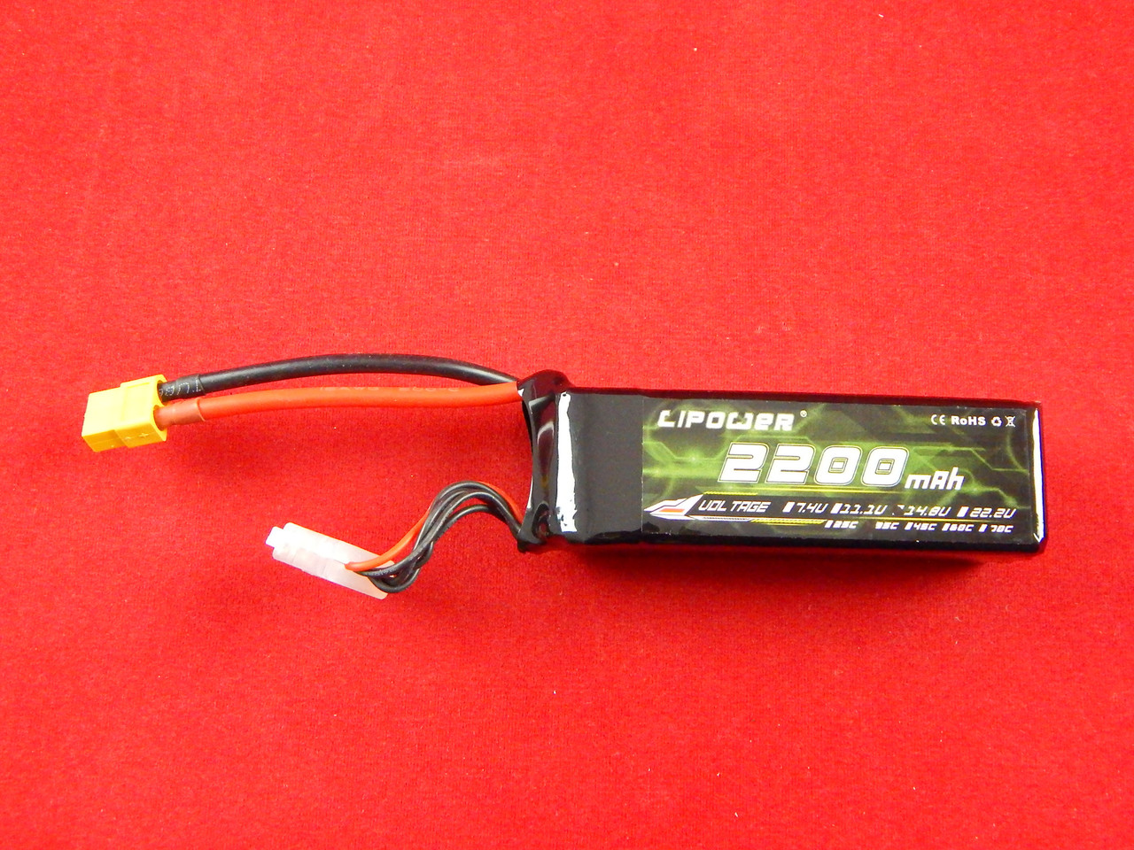 Аккумулятор Li-Po, 14.8В, 2200мА/ч, 4S, 35C, XT60 - фото 1 - id-p113526269