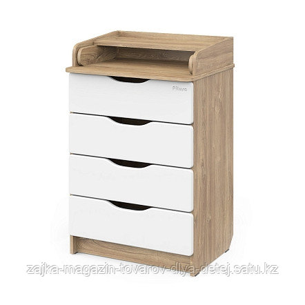 PITUSO Комод раскладной Wood/ 604 ПВХ  с шариковыми направляющими Дуб канзас, 4 ящика