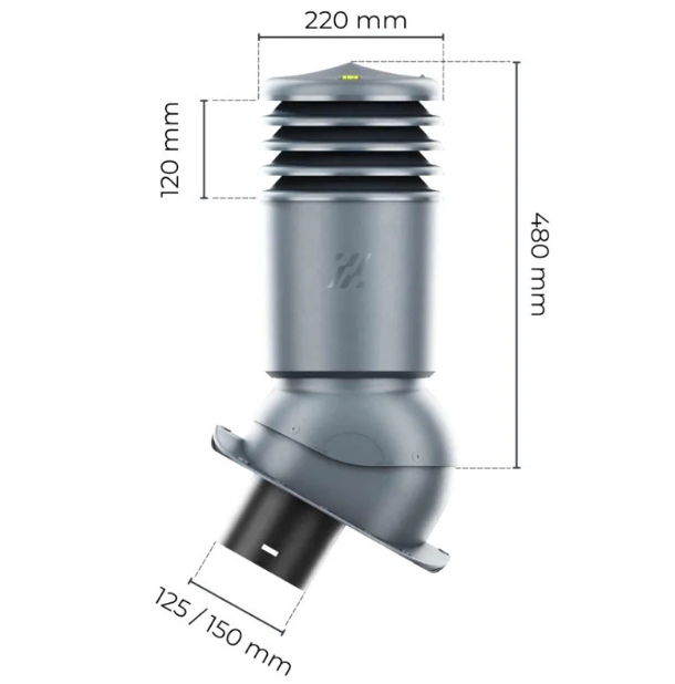 Вентиляционный выход для Фальцевой HiVent PI Ø125 мм RAL 8017 утеплённый - фото 6 - id-p116072464