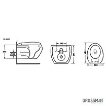 Унитаз GR-4442 (590*310*405) подвесной с сиденьем, фото 3