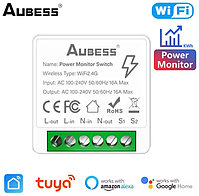 Умный мини Wi-Fi выключатель, AUBESS, Tuya, 16А, IEEE 802.11b/g/n, 2,4 ГГц, фото 2