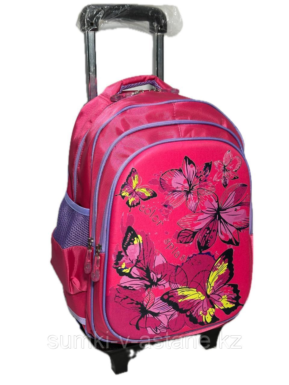 Школьный рюкзак на колёсах, для девочек в начальные классы.(высота 47 см, ширина 29 см, глубина 16 см) - фото 1 - id-p93531126