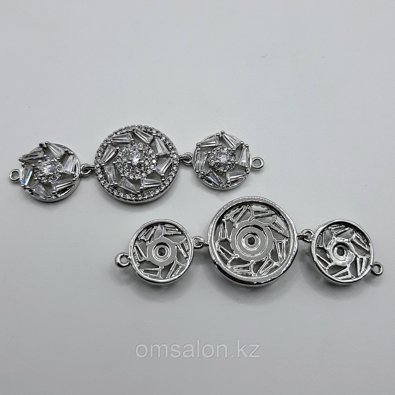 Коннектор из трех элементов, с фианитами, 45×16мм, фото 1