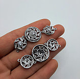 Коннектор из трех элементов, с фианитами, 45×16мм, фото 2