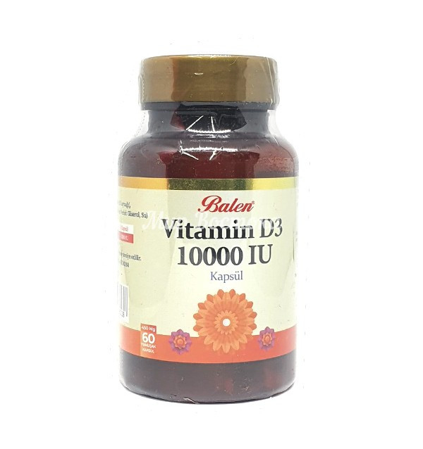 Vitamin D3 10000 IU Balen (60 капсул, Турция) - фото 1 - id-p116077528