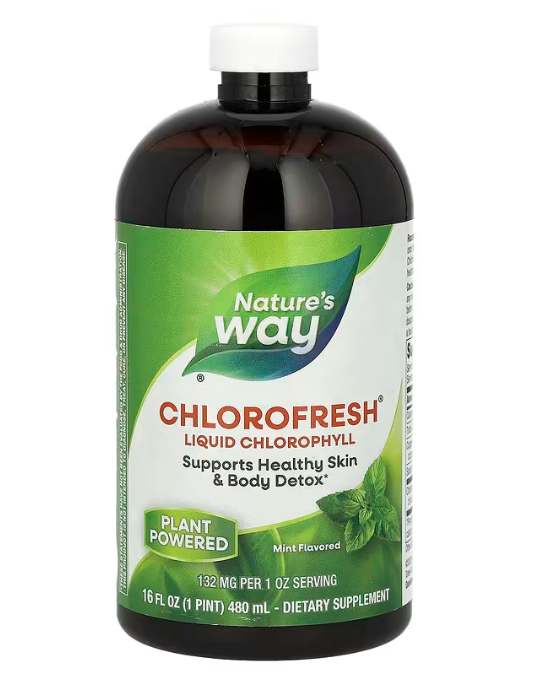 Nature's Way, Chlorofresh, жидкий хлорофилл, со вкусом мяты, 132 мг, 16 жидких унций (473,2 мл), фото 1
