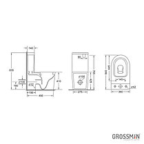 Унитаз GR-4458S (620*380*800) напольный безободковый с тонкой крышкой, фото 2