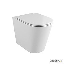 Унитаз приставной Grossman GR-PR4450S безободковый, с тонкой крышкой, фото 4