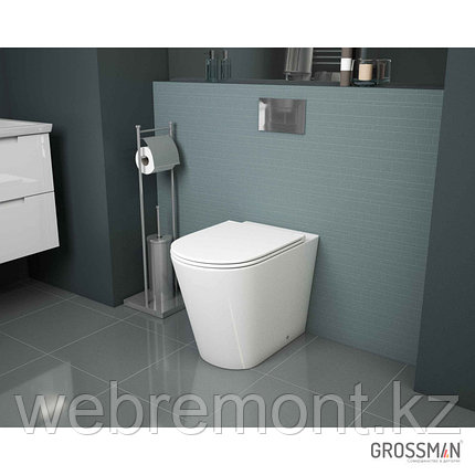 Унитаз приставной Grossman GR-PR4450S безободковый, с тонкой крышкой, фото 1