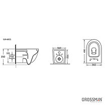 Унитаз подвесной Grossman GR-4455GMS серый матовый, фото 3