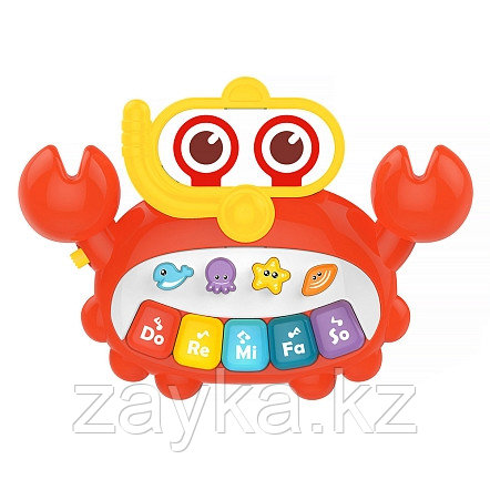 HUANGER Игрушка развивающая - Пианино Краб,18*3,6*13 см (свет,звук)