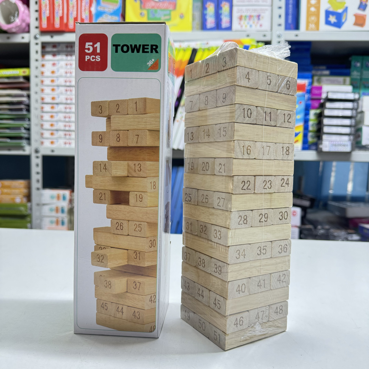 Настольная игра Jenga 51 брусков - 29х8х8см