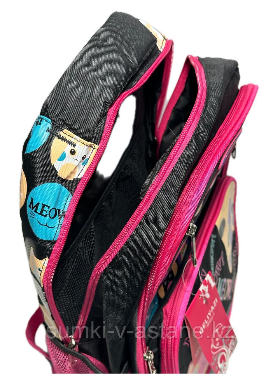 Школьный рюкзак для девочек в начальные и средние классы. Высота 39 см, ширина 27 см, глубина 16 см. - фото 2 - id-p116080348