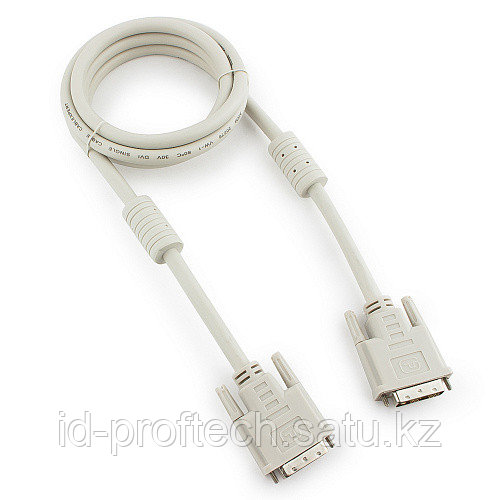 Кабель DVI-D single link Cablexpert CC-DVI-6C, 19M-19M, 1.8м, серый, экран, феррит.кольца, пакет - фото 1 - id-p116080851