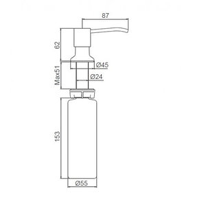 FRAP F408-5 Дозатор для жидкого мыла на мойку сатин, фото 2