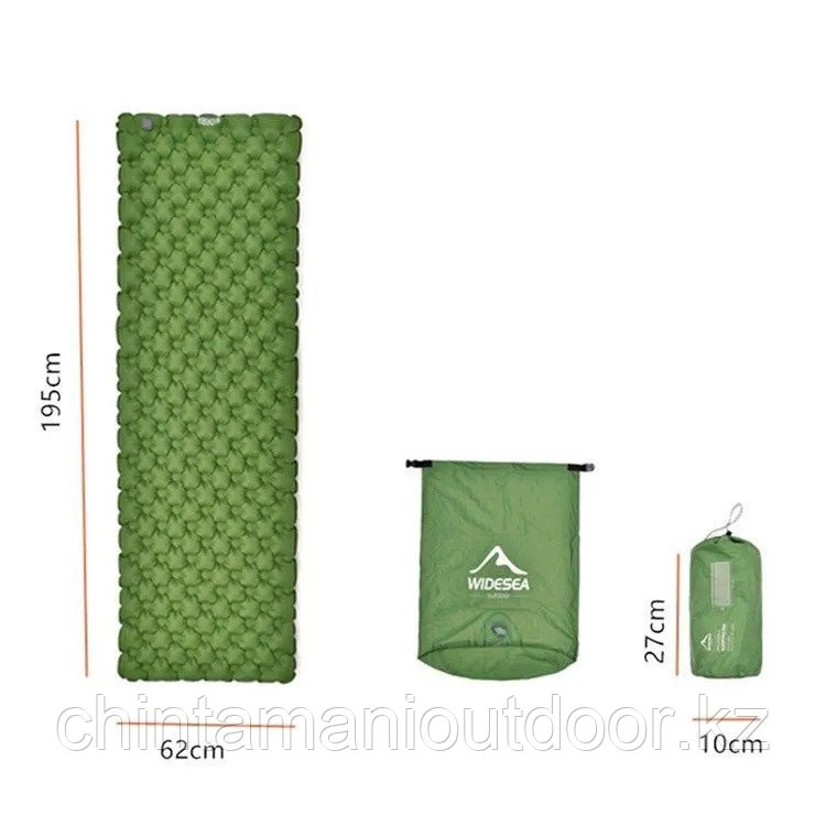 Надувной туристический матрас(коврик) для кемпинга Widesea зеленый - фото 2 - id-p116081361