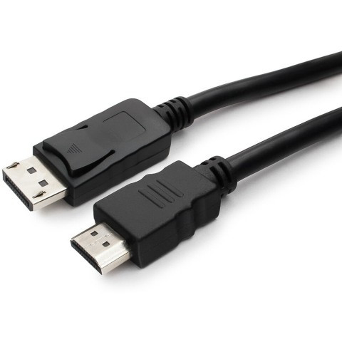 Кабель DisplayPort->HDMI Cablexpert CC-DP-HDMI-7.5M, 7.5м, 20M/19M, черный, экран, пакет - фото 1 - id-p116083380