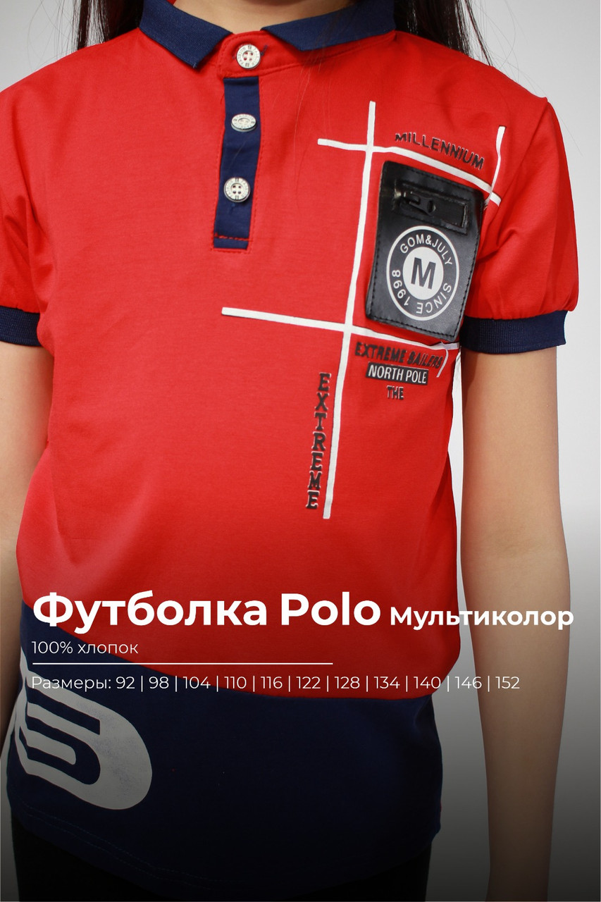 Футболка Поло для мальчика Мультиколор 100% хлопок - фото 1 - id-p116083845