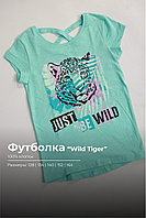 Қыздарға арналған Wild Tiger Модис баспасы бар футболка
