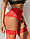 Пояс на высокой посадке с ремешками для чулок Floral Lace красные (3XL), фото 2