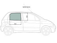 Стекло боковое опускное (Сзади/ Справа/ Цвет зеленый) Daewoo Matiz 97-15