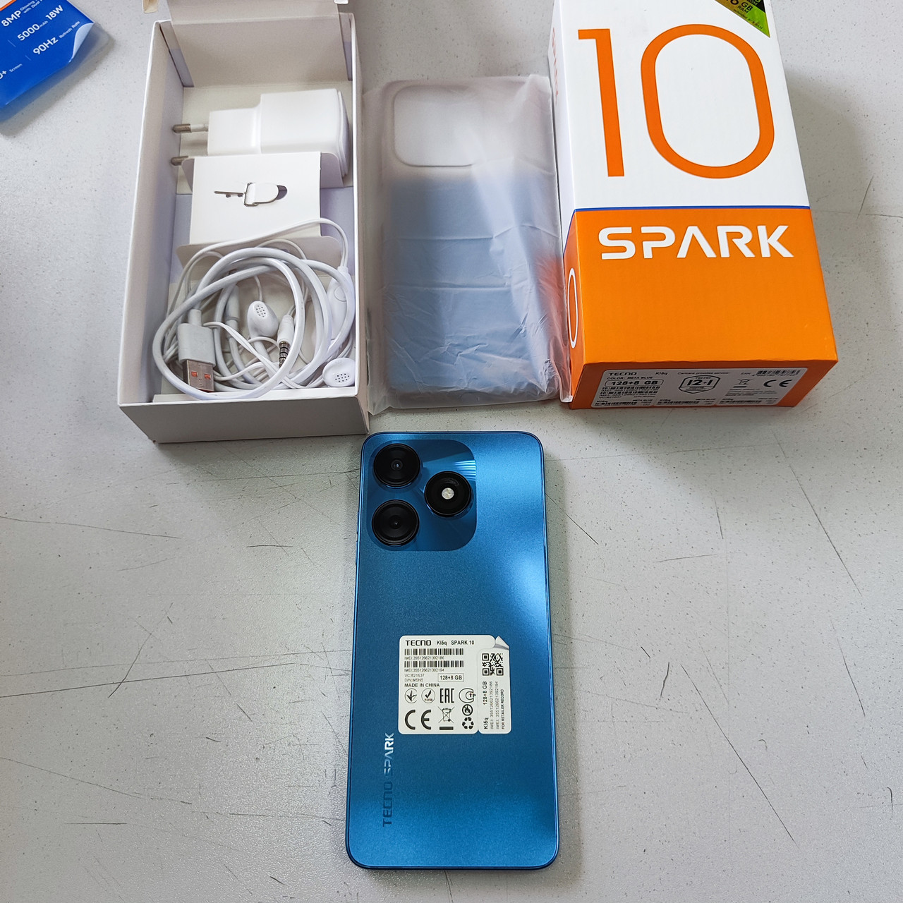 Смартфон Tecno Spark 10, A13/2.3GHz, 8Gb RAM/128Gb ROM/6.6",1612x720/Wi-Fi. NFC/GPS/2xSIM,Meta Blue - фото 1 - id-p116087704