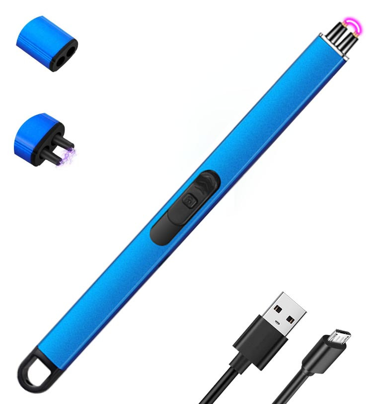 Электронная зажигалка с usb синяя арт JL 892-2 - фото 3 - id-p116087892