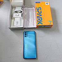 Смартфон Tecno Spark 7, A11/1.8GHz+1.5GHz. 4Gb RAM/64Gb ROM/6.5",1600x720. Wi-Fi/GPS/NFC/2xSIM,Blue