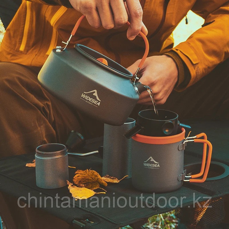 Набор посуды для кофе, чая, походов, кружка, чайник, фильтр - фото 5 - id-p116088052