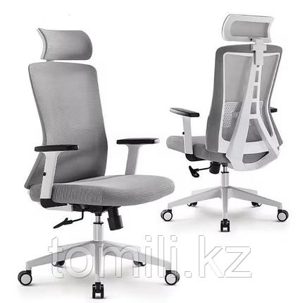 Кресло офисное, современный стиль (цвет: Белый с серым), фото 2