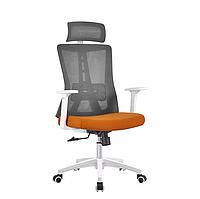 Кресло офисное, современный стиль (цвет: небесно-голубой) серый с оранжевым