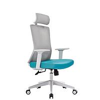 Кресло офисное, современный стиль (цвет: небесно-голубой) белый рис
