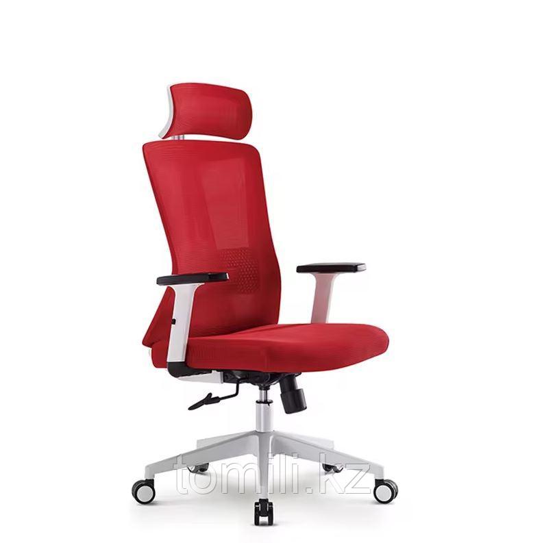 Кресло офисное, современный стиль (цвет: небесно-голубой) красный