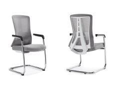 Кресло офисное, современный стиль (цвет: Белый с серым) на полозьях, фото 2