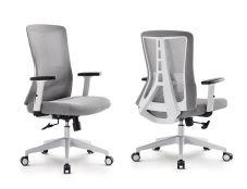 Кресло офисное, современный стиль (цвет: Белый с серым) на колесах - фото 1 - id-p116098720