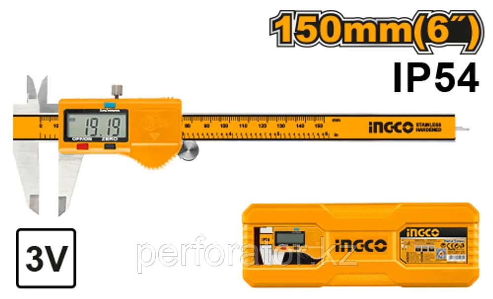 INGCO Штангенциркуль электронный INDUSTRIAL 0-150 мм/ шаг 0.01 мм - фото 1 - id-p116098855