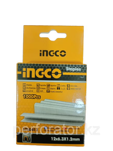INGCO Скобы для степлера U-образные 10мм (коробка 1000шт) - фото 1 - id-p116098907
