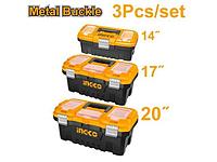 INGCO Набор пластиковых ящиков для инструментов 3 шт/ Размер: 14"+17"+20"