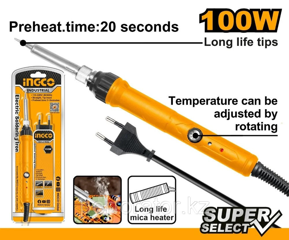 INGCO Паяльник электрический 100W Super Select - фото 1 - id-p116099168