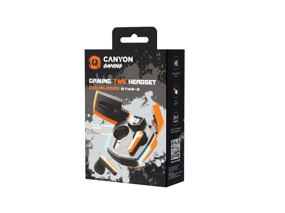 Игровая гарнитура Canyon DoubleBee GTWS-2, оранжевый (CND-GTWS2O) - фото 5 - id-p116099290