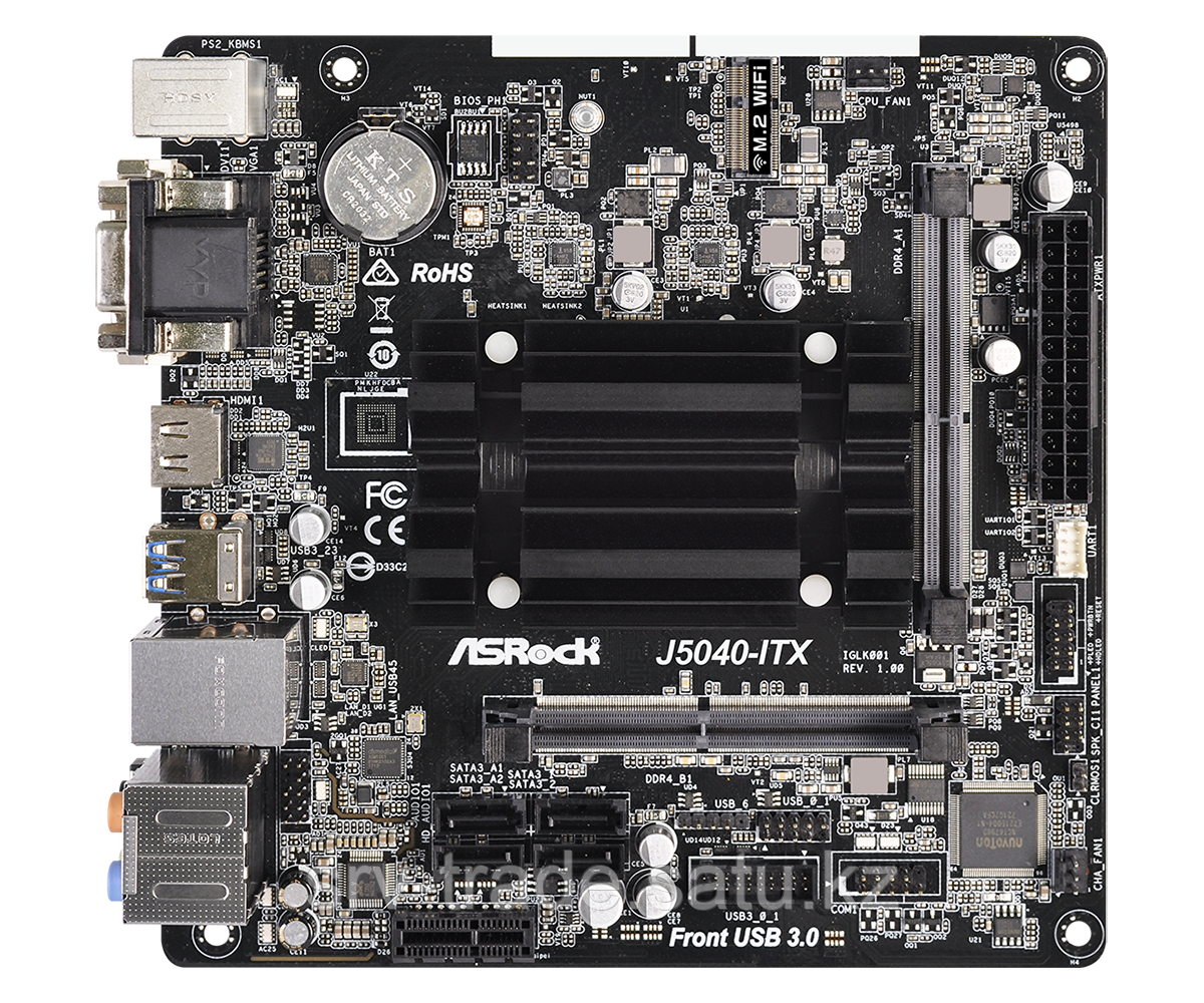 Материнская плата ASRock J5040-ITX Quad-Core J5040 3,2ГГц 2xSO-DIMM DDR4 4xSATA3 VGA DVI HDMI mITX - фото 5 - id-p115358239