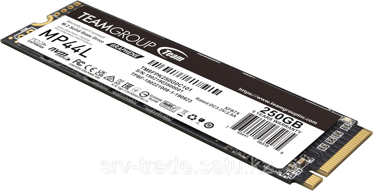 Твердотельный накопитель 250GB SSD TeamGroup MP44L PCIe 4.0 R4650Mb/s, W1900MB/s TM8FPK250G0C101 - фото 4 - id-p114907640