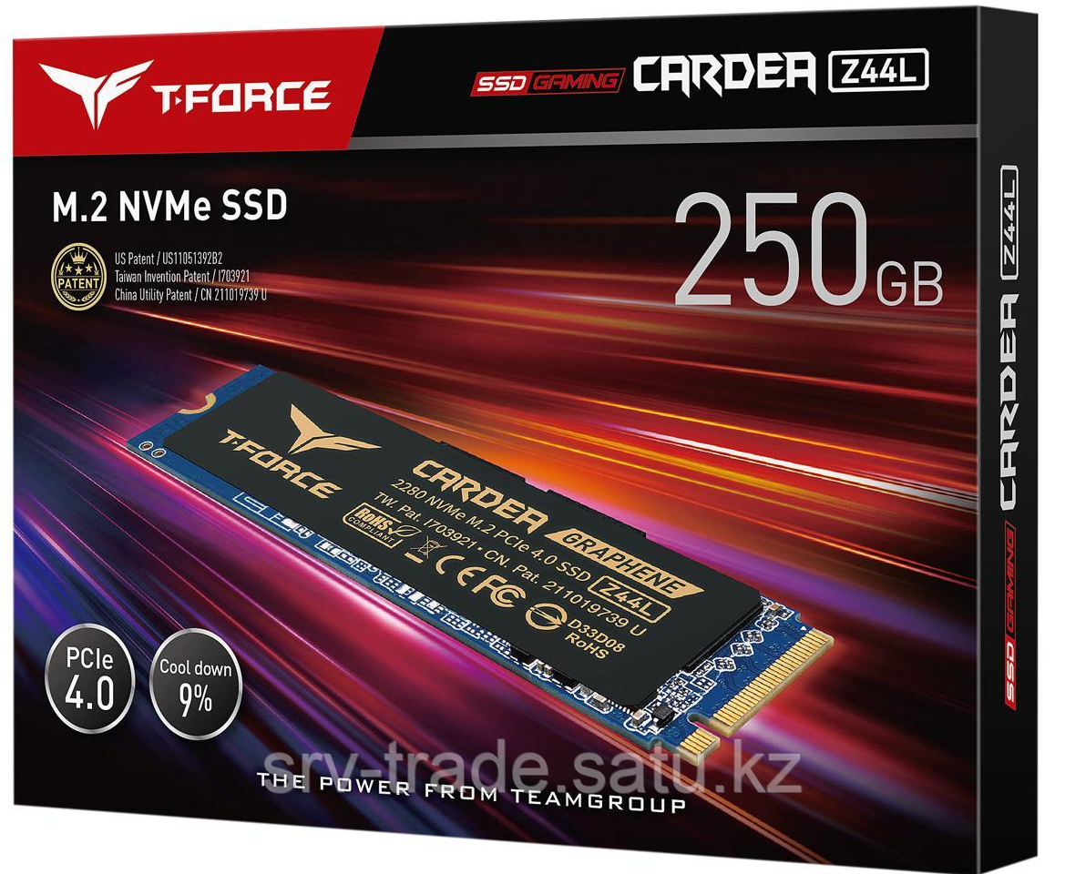 Твердотельный накопитель 250GB SSD TeamGroup T-FORCE Z44L M.2 GEN4 R3300/W1400MB/s TM8FPL250G0C127 - фото 2 - id-p114907645