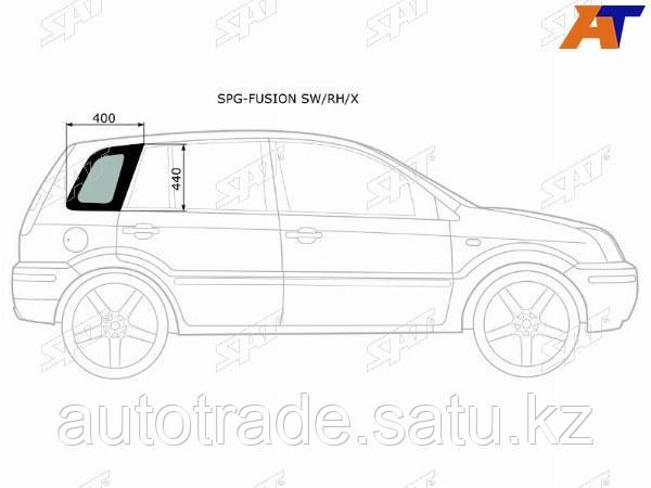 Стекло кузова боковое (не опускное) (Справа/ Цвет зеленый) Ford Fusion 02-12 - фото 1 - id-p115794363