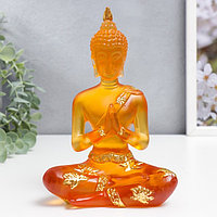 Сувенир полистоун "Будда Анджали Мудра - молитва" оранжевый 18х12х6 см